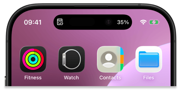 Dynamic Island showing a live activity